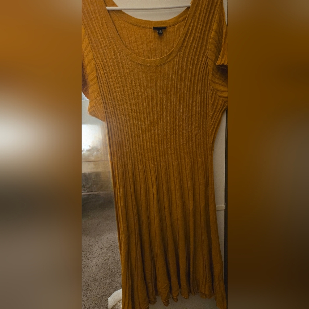 Mustard Yellow Knee Length Sweater Dress Torrid Size 3x